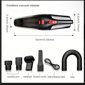 Sleek Black and Red Handheld Vacuum Cleaner